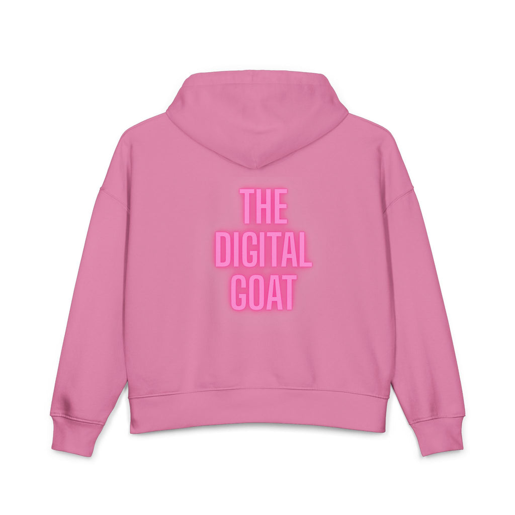 Barbiee Pink Neon Hoodie — "The Digital Goat" Graphic Women's Organic Hoodie
