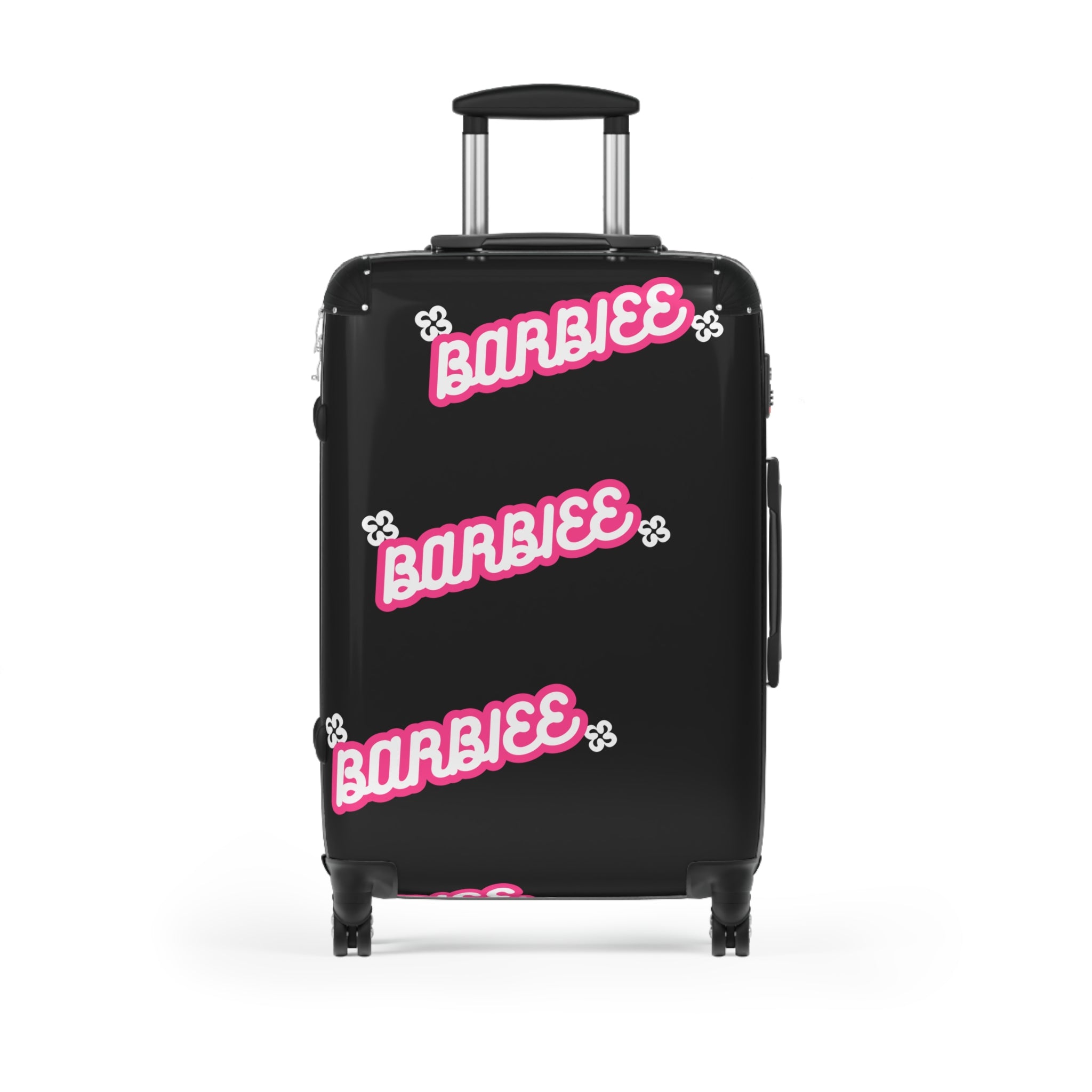 Barbiee Pink Logo Carry-On Suitcase – Retro Neon Travel Luggage