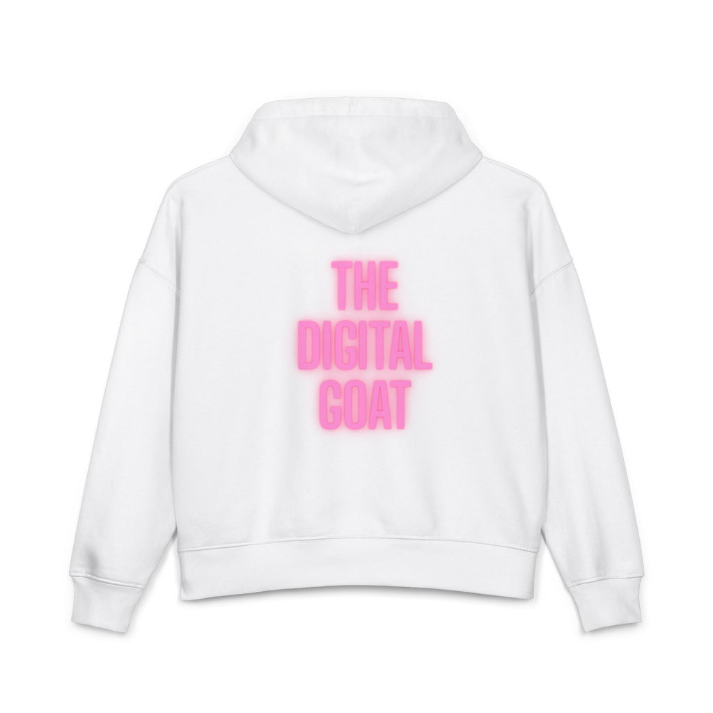 Barbiee Pink Neon Hoodie — "The Digital Goat" Graphic Women's Organic Hoodie