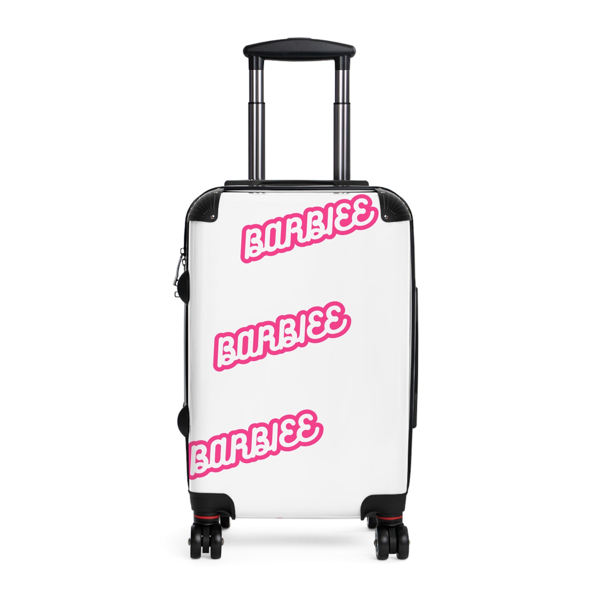 Barbiee Pink Logo Carry-On Suitcase – Retro Neon Travel Luggage