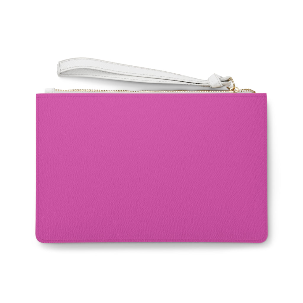 Pink Barbie Clutch Bag — Hot Pink Wristlet Purse with Retro Bubble Lettering