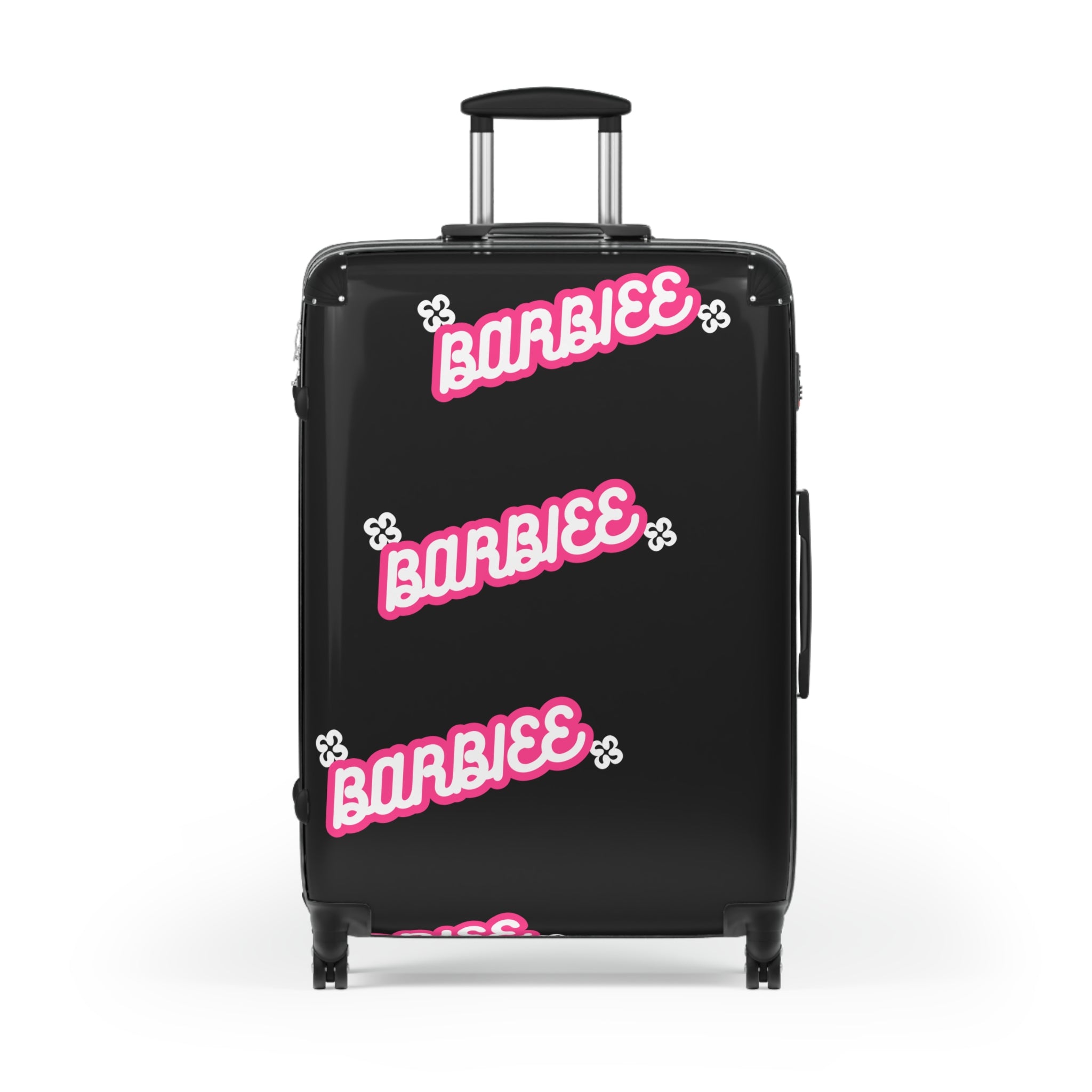 Barbiee Pink Logo Carry-On Suitcase – Retro Neon Travel Luggage