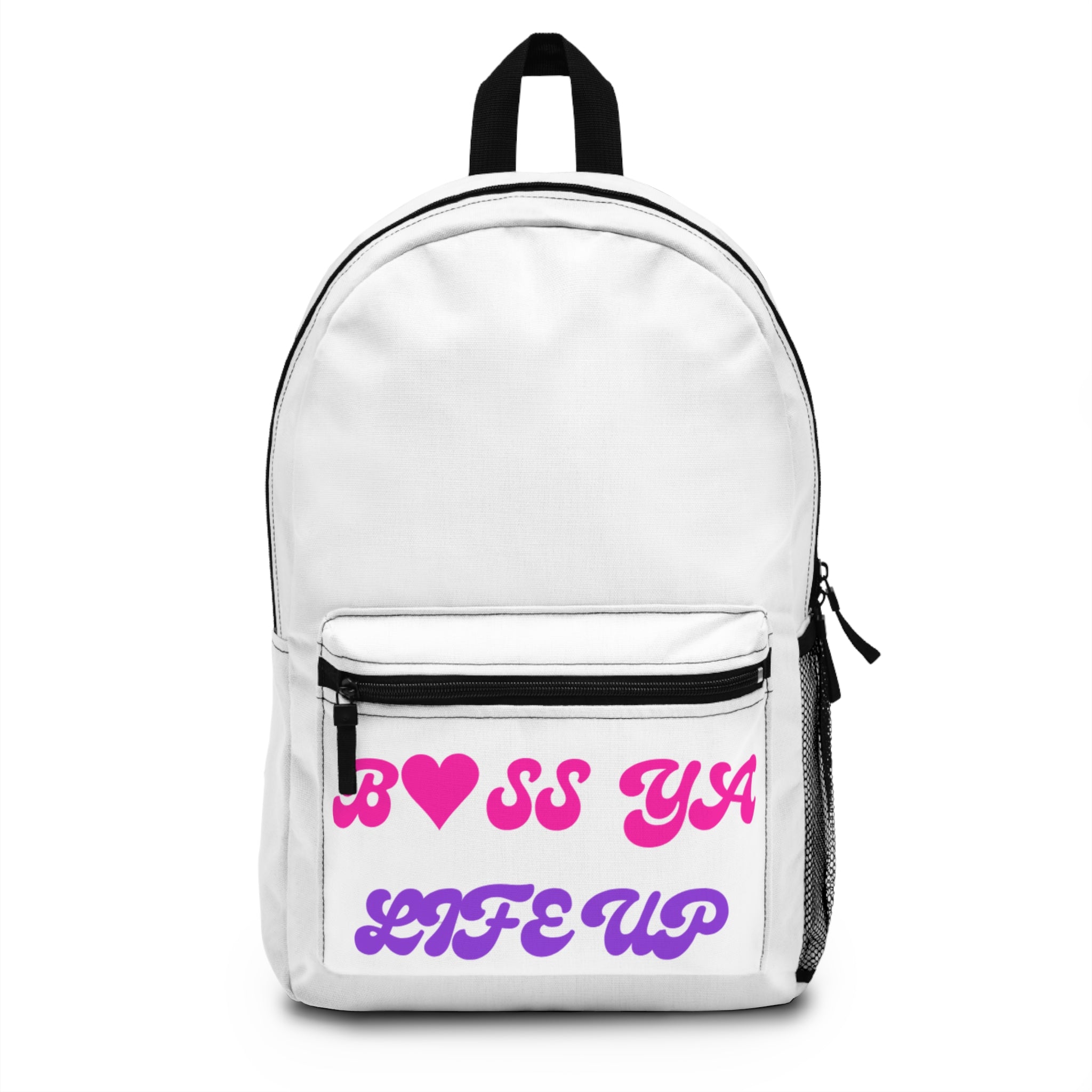 Boss Ya Life Up Backpack — Bold Purple Motivational School & Everyday Bag