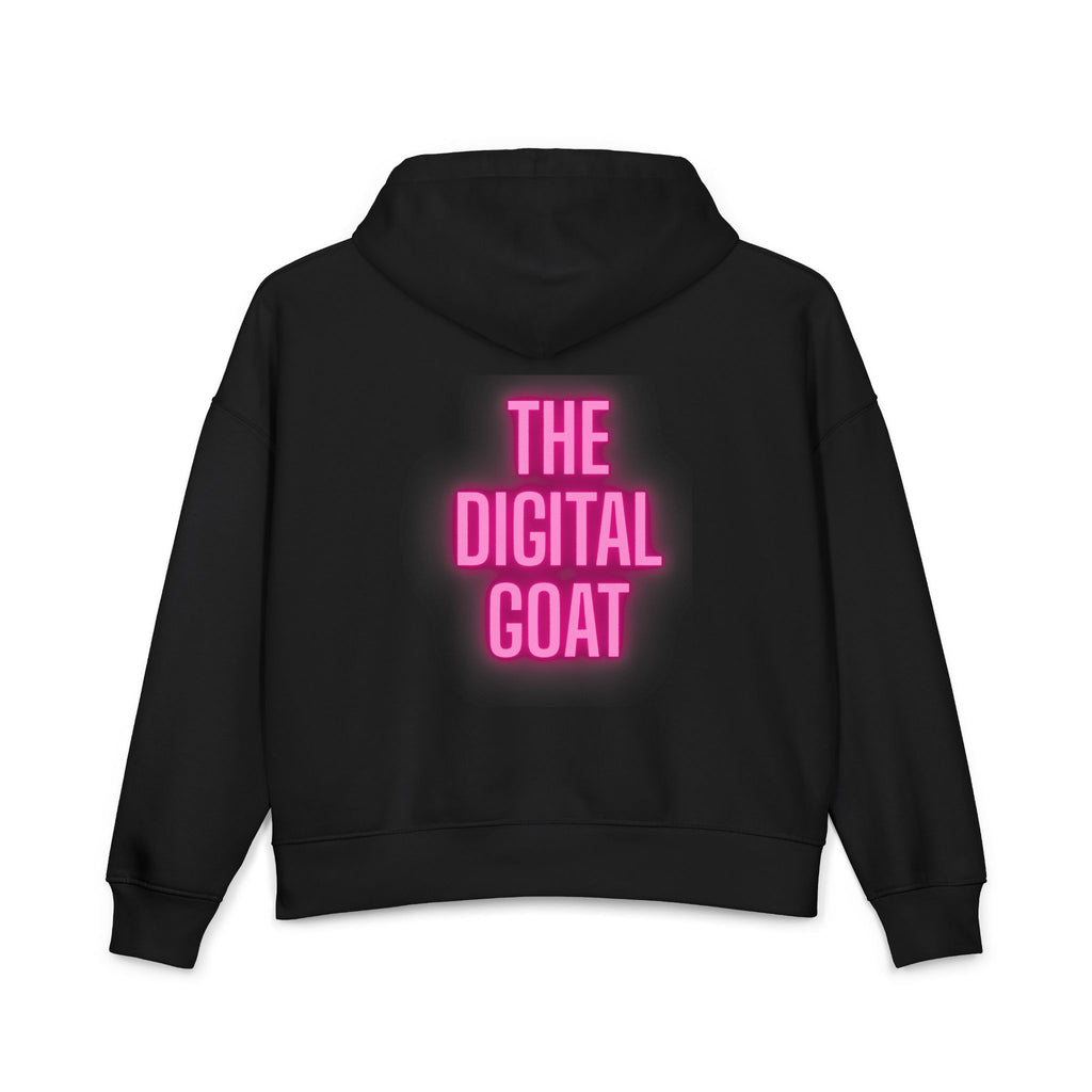 Barbiee Pink Neon Hoodie — "The Digital Goat" Graphic Women's Organic Hoodie