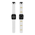 Apple Watch Band — White Silicone Strap with Gold "Rose Avenue" Script