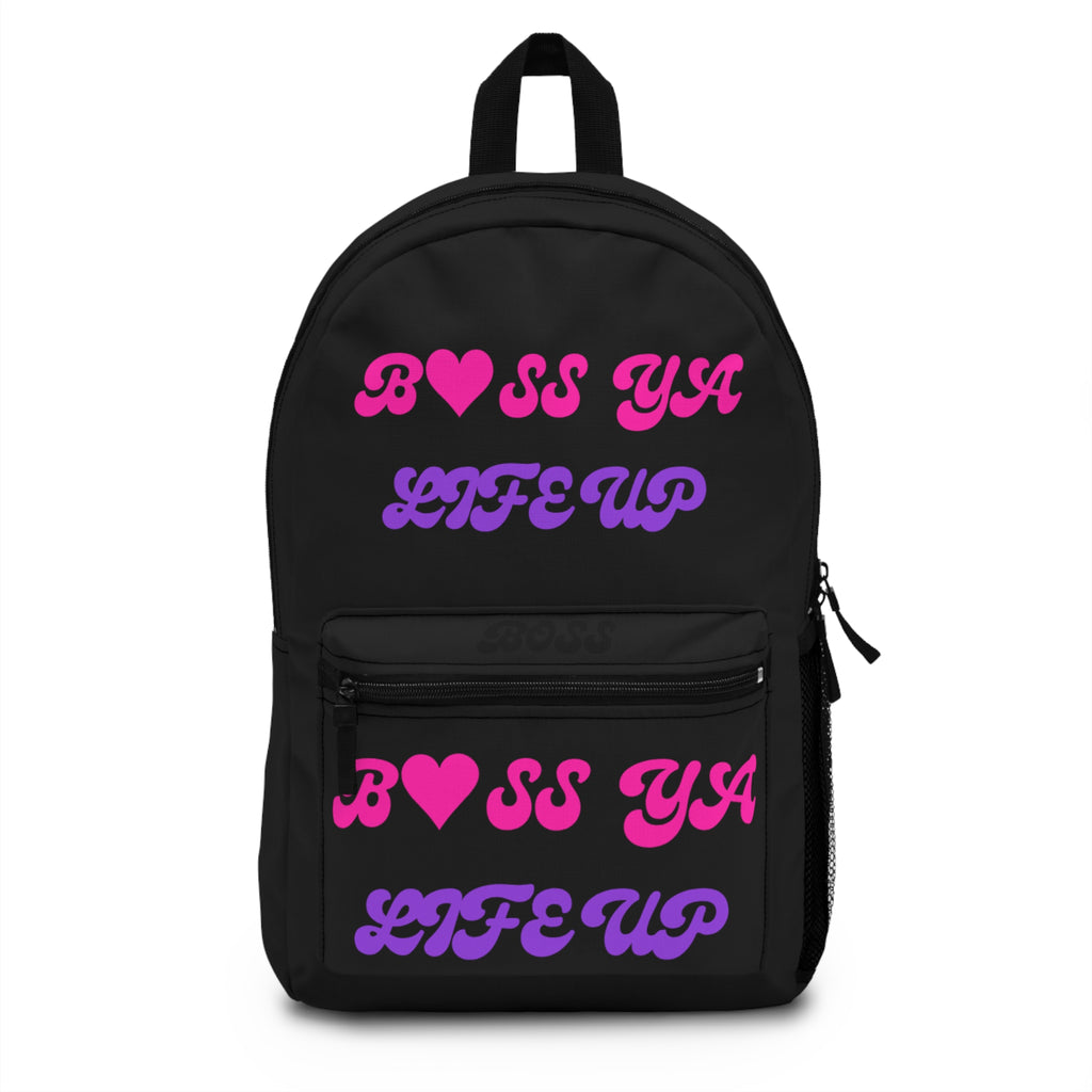 Boss Ya Life Up Backpack — Bold Purple Motivational School & Everyday Bag