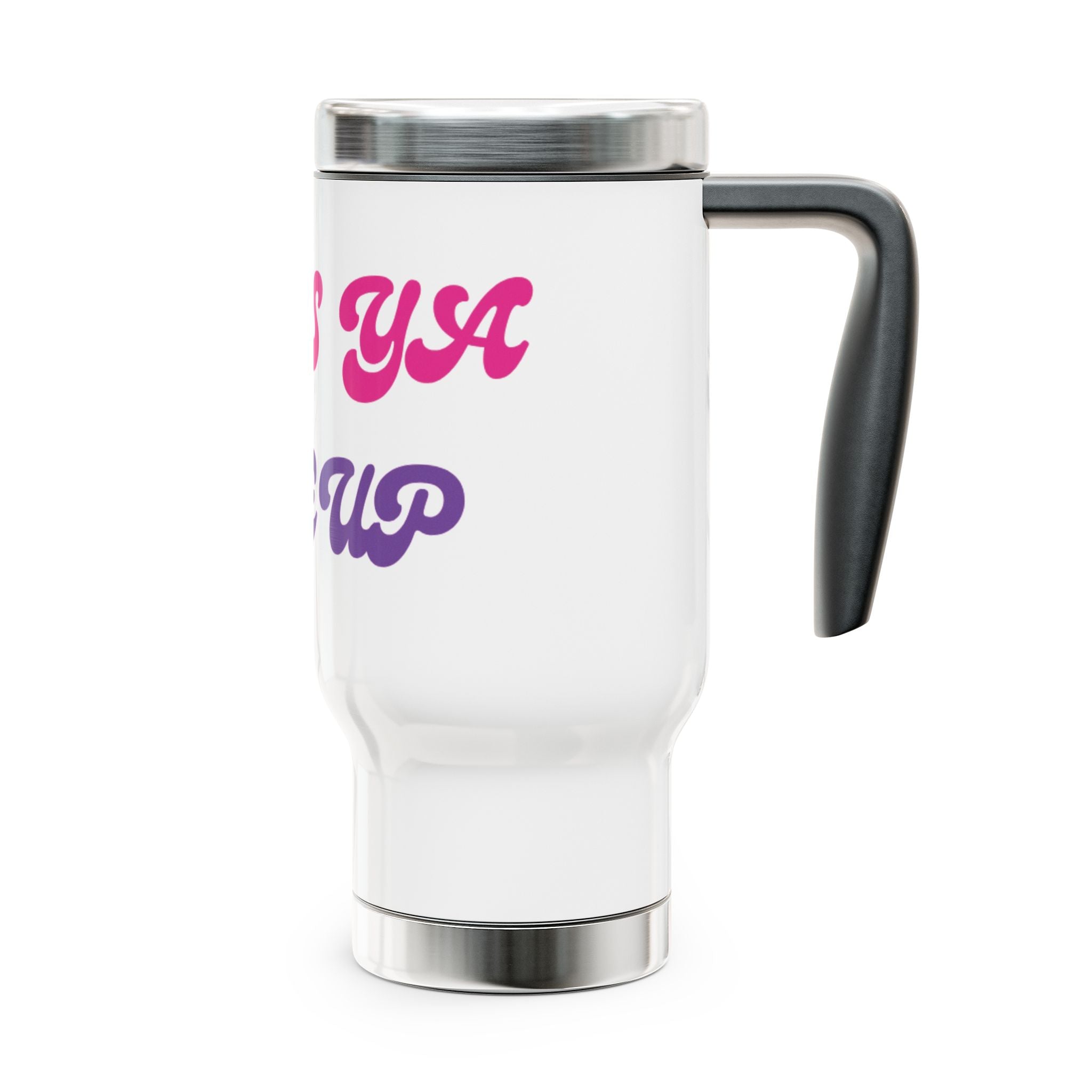 Travel Mug - 'Boss Up, Live Your Life Up' Pink & Purple Stainless Steel Travel Mug (14oz)