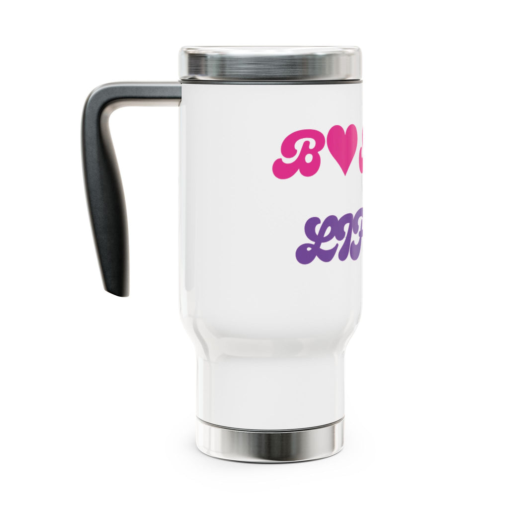 Travel Mug - 'Boss Up, Live Your Life Up' Pink & Purple Stainless Steel Travel Mug (14oz)